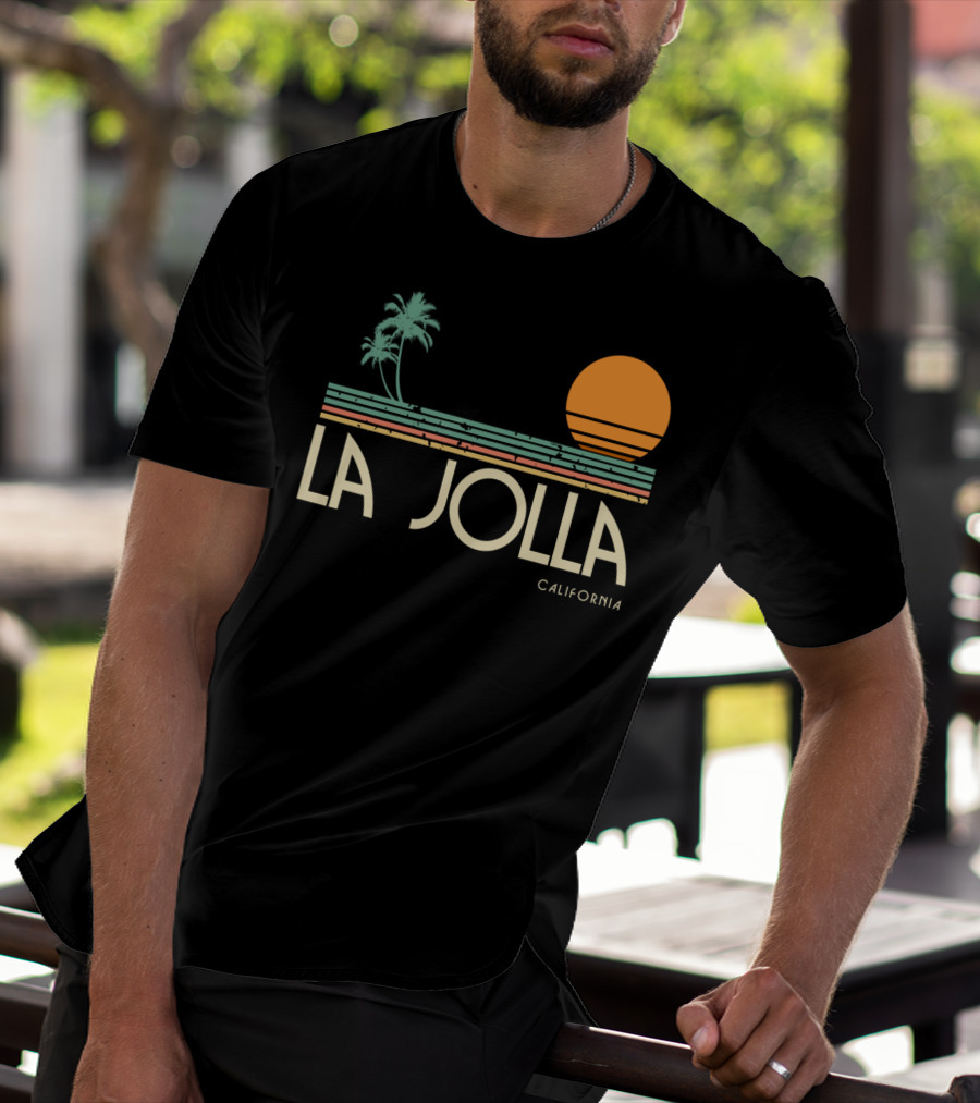 La Jolla California Vintage Sunset Palm Trees T-Shirt