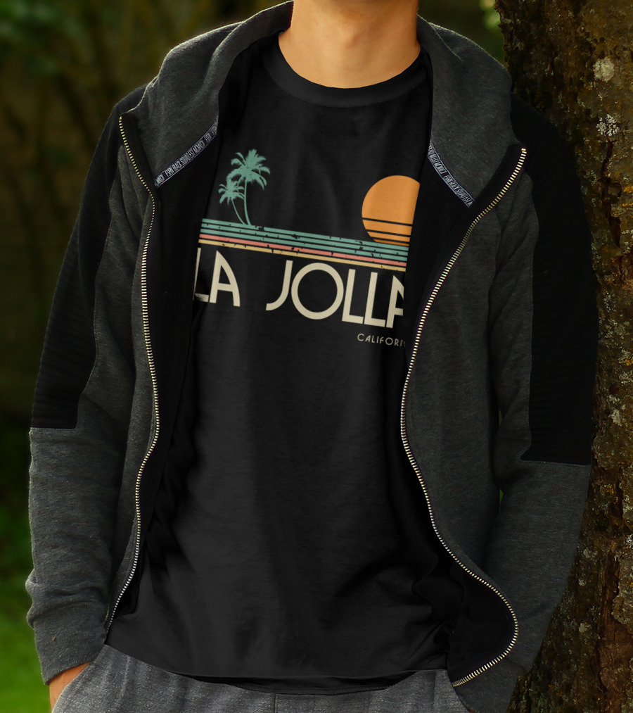 La Jolla California Vintage Sunset Palm Trees T-Shirt