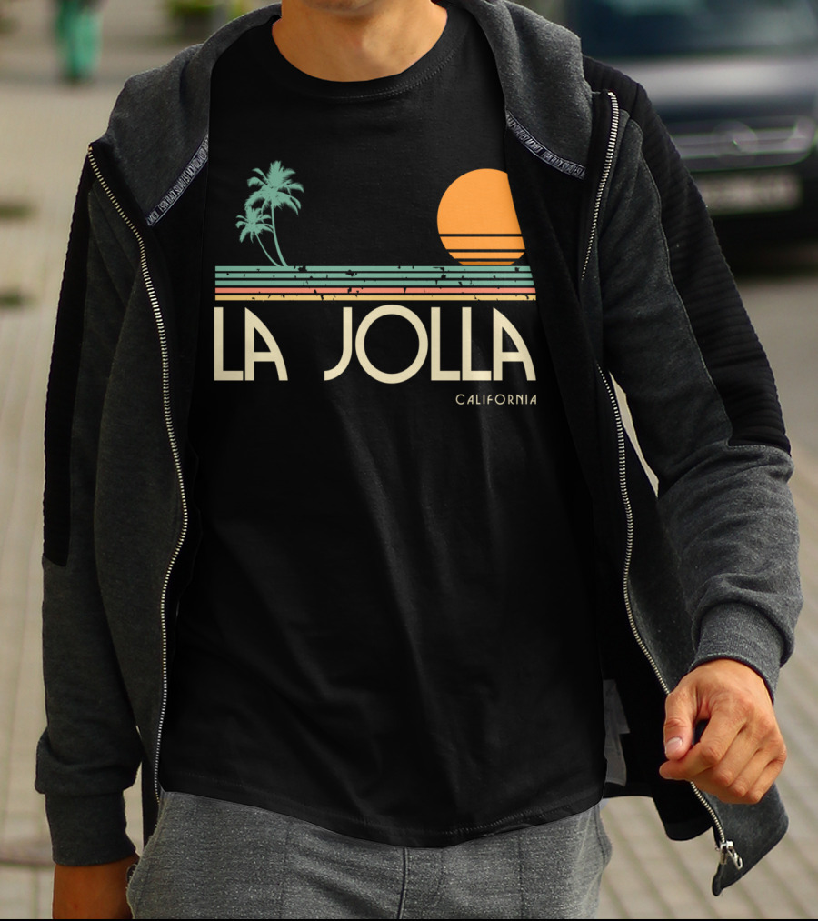 La Jolla California Vintage Sunset Palm Trees T-Shirt