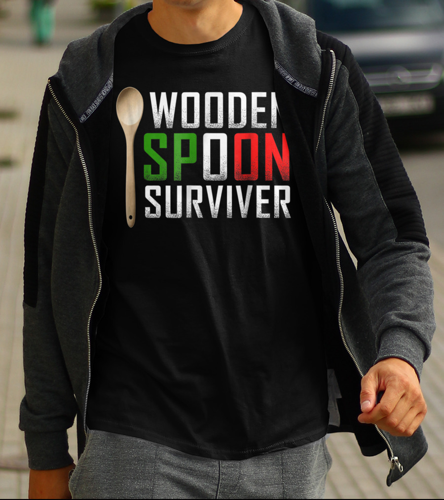 Wooden Spoon Survivor Green Red T-Shirt