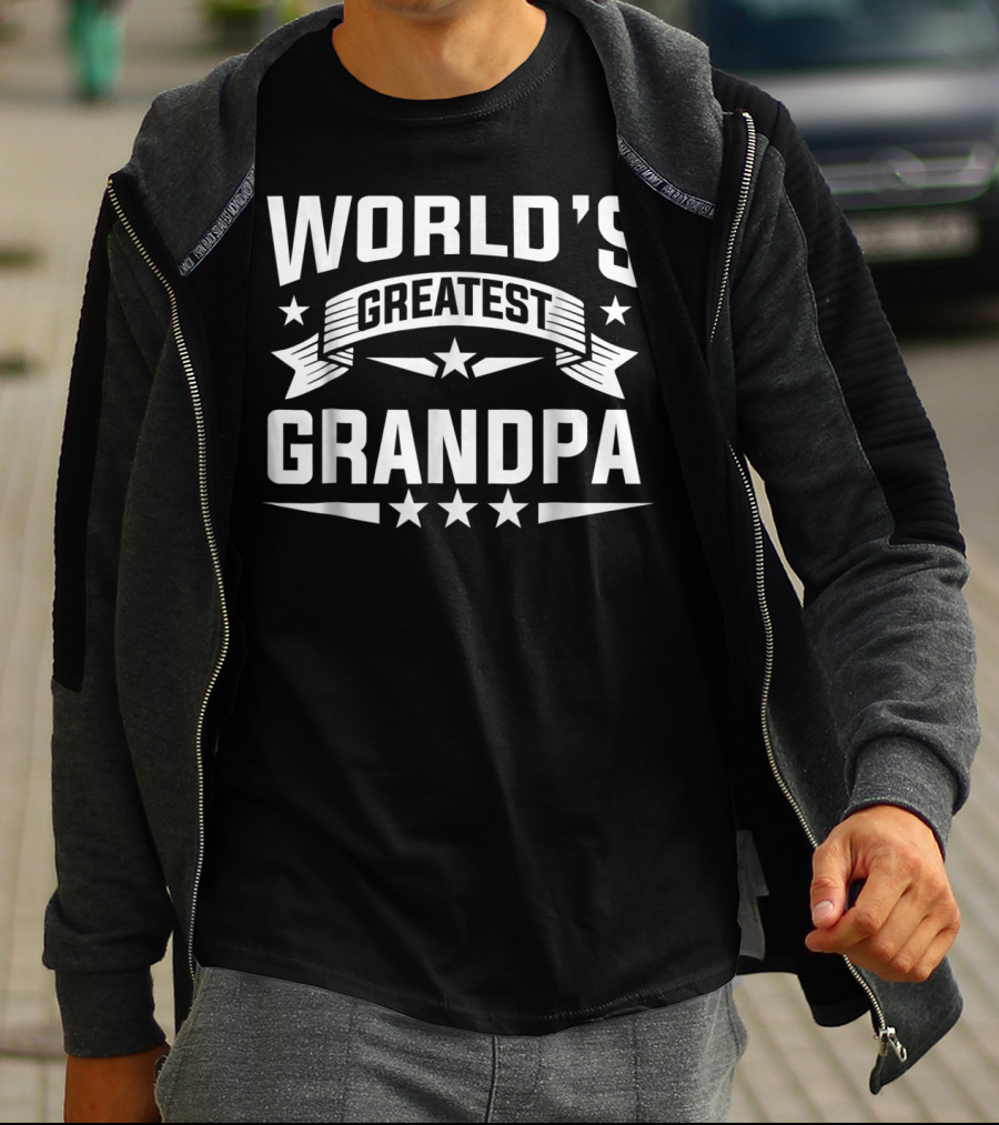 WORLD'S GREATEST GRANDPA STARS BANNER T-Shirt