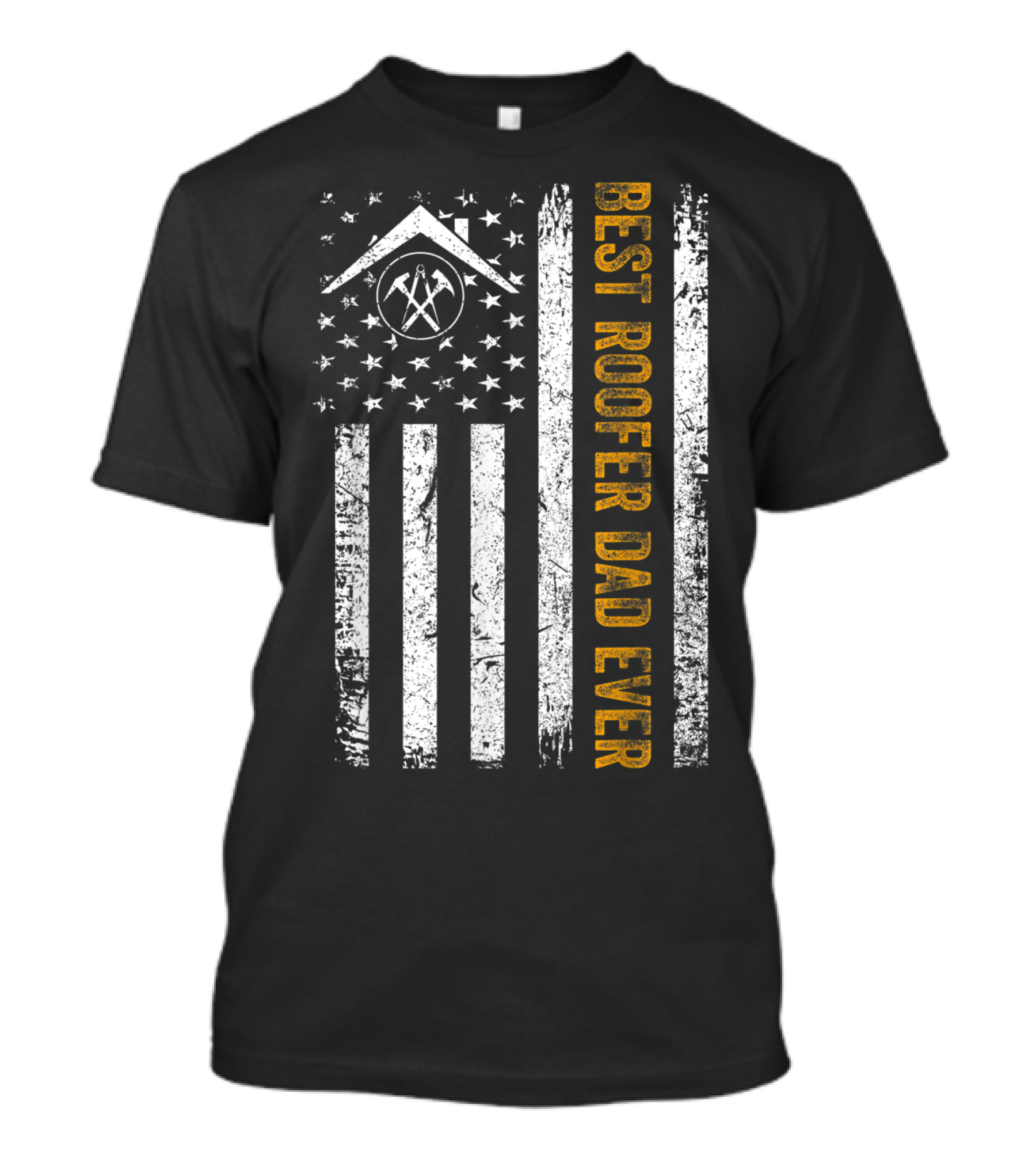 Vintage USA Best Roofer Dad Ever American Flag T-Shirt