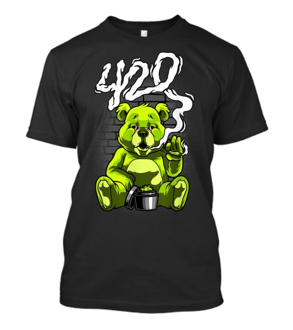 Cannabis Weed Bear Stoned Teddy 420 Joint T-Shirt