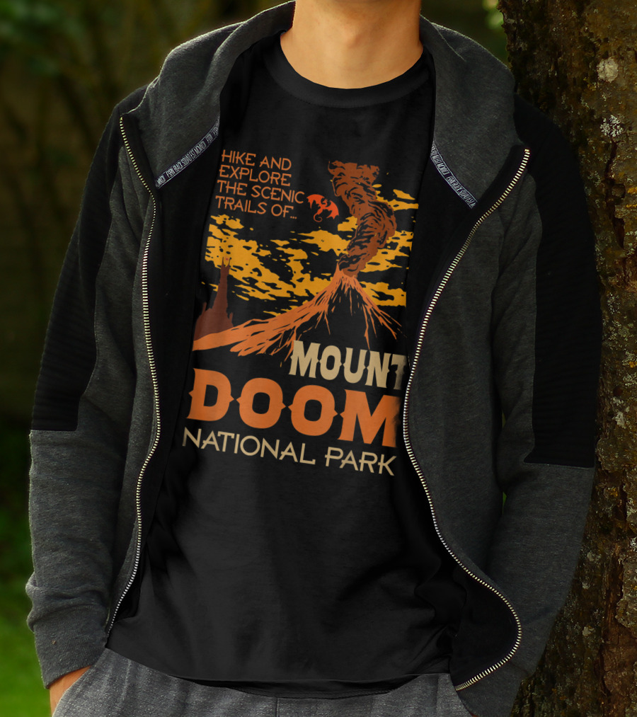 Hike And Explore The Scenic Trails Of Mount Doom National Park T-Shirt