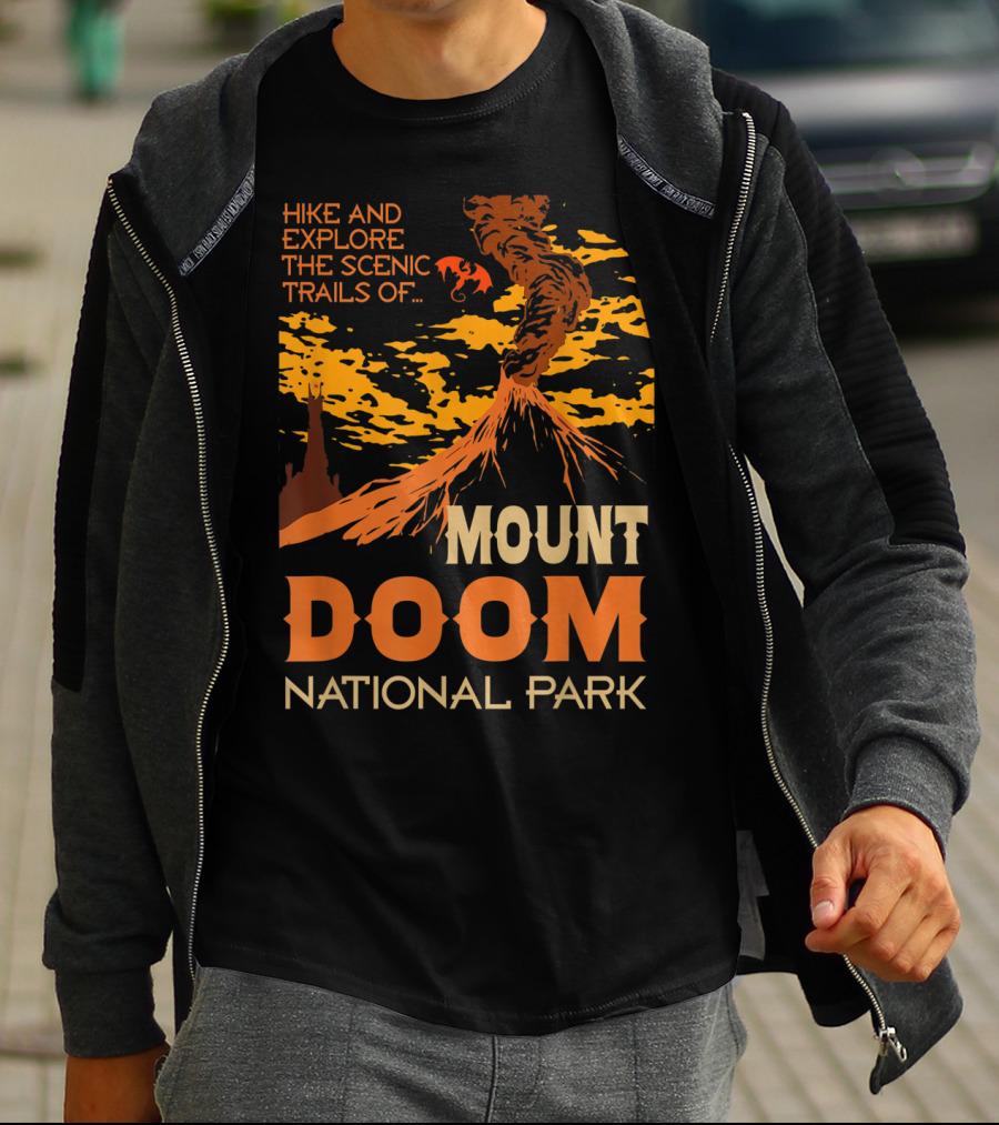 Hike And Explore The Scenic Trails Of Mount Doom National Park T-Shirt