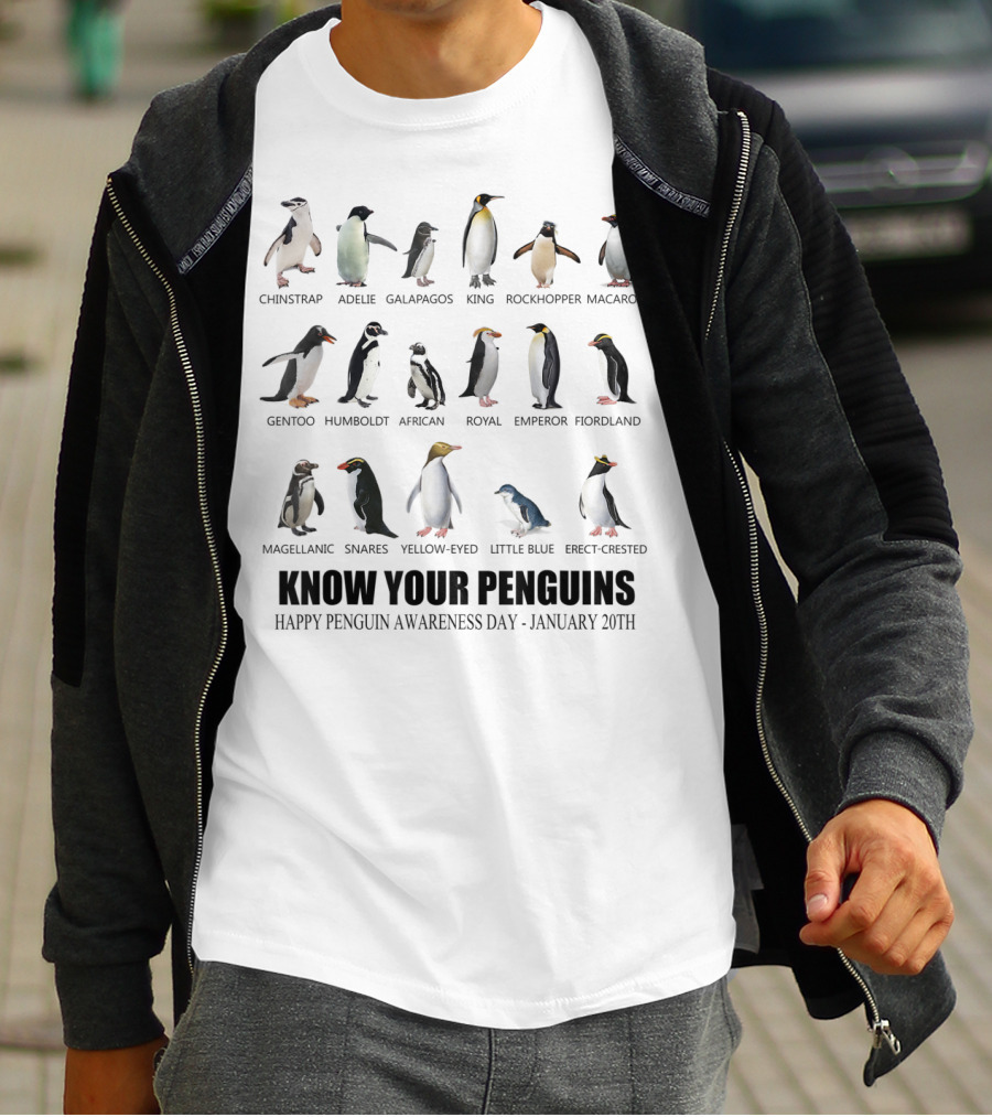 Know Your Penguins Happy Penguin Awareness Day January 20th T-Shirt