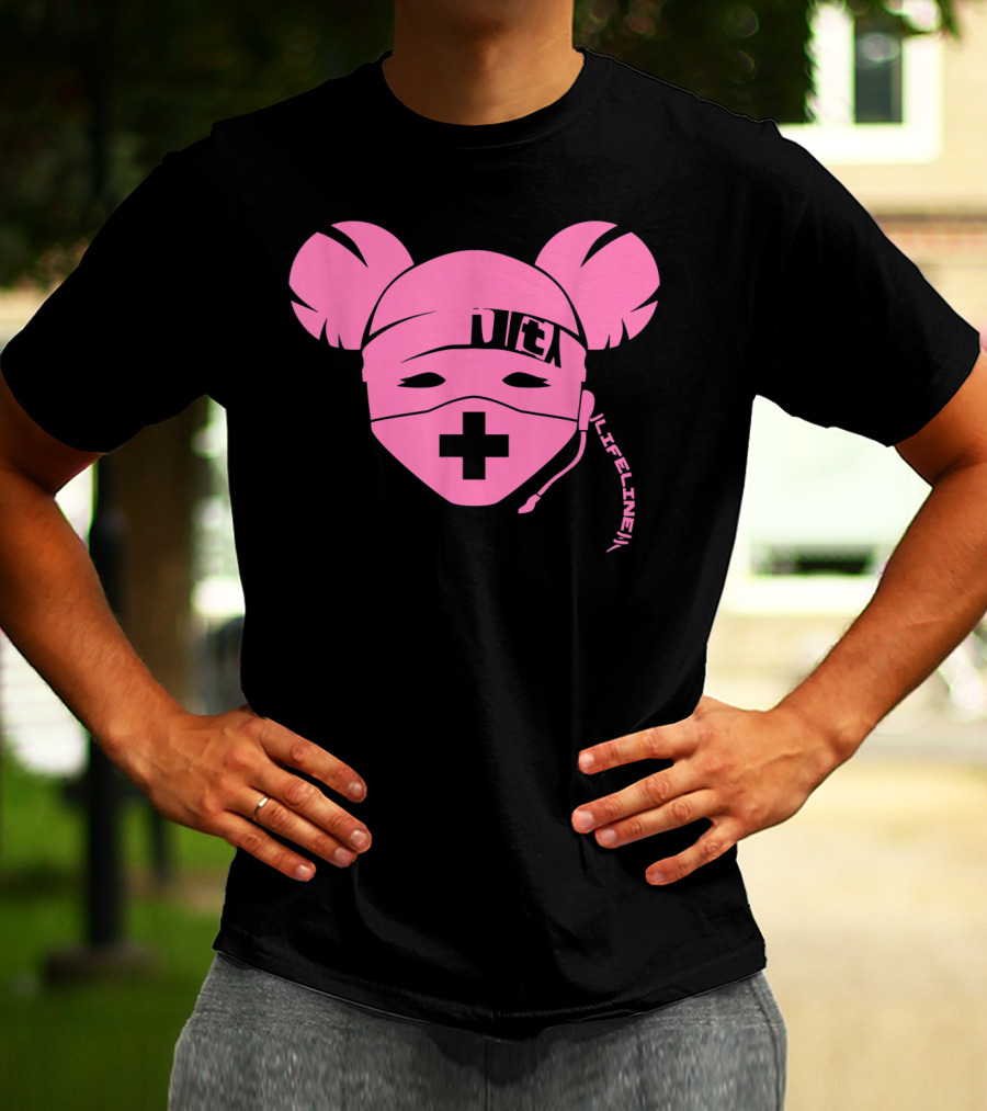 Life Line Clean Pink Apex Lifeline Gaming Character Face Mask T-Shirt