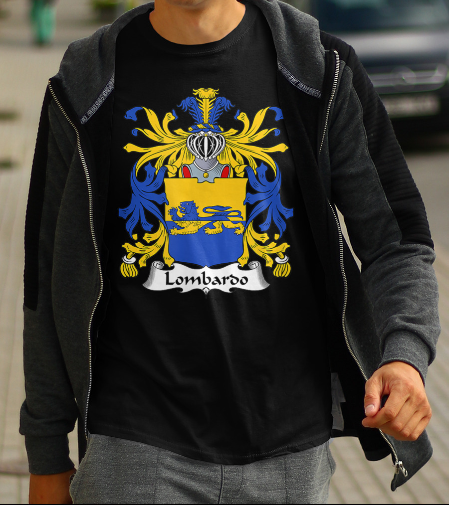 Lombardo Family Crest Coat Of Arms Emblem T-Shirt