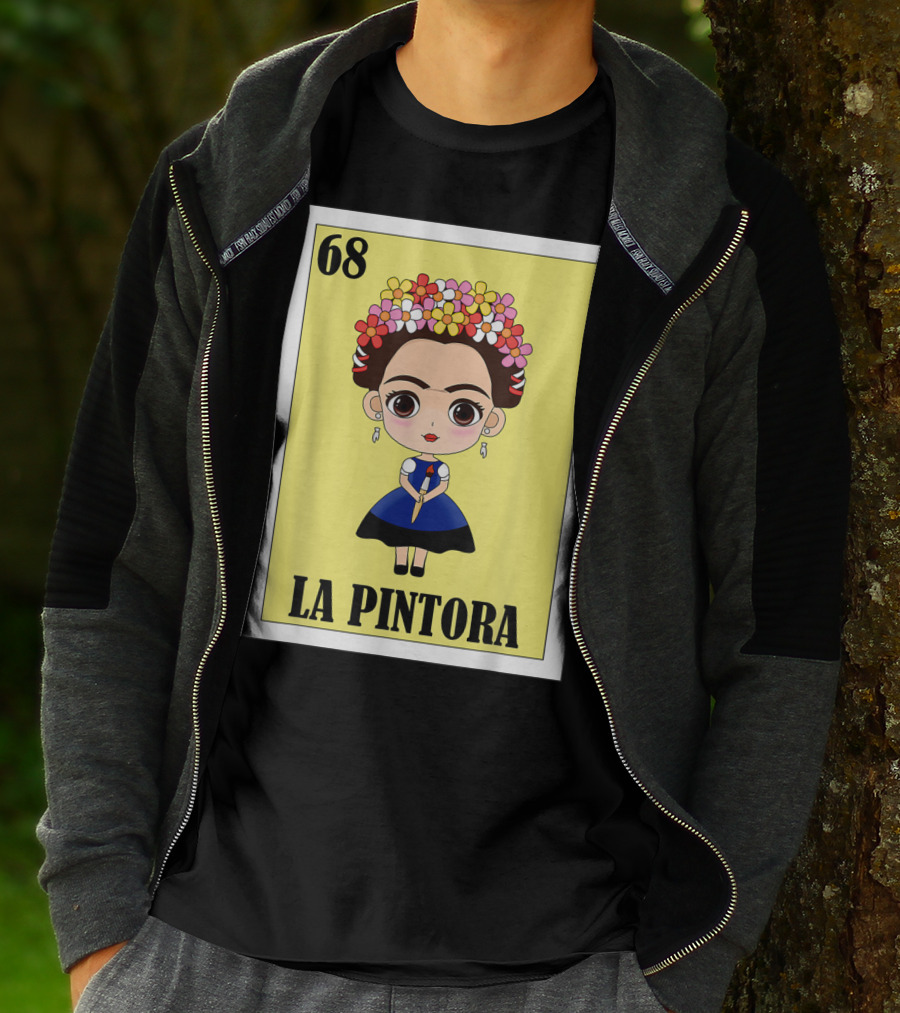 Loteria 68 La Pintora Mexican Graphic Icon T-Shirt