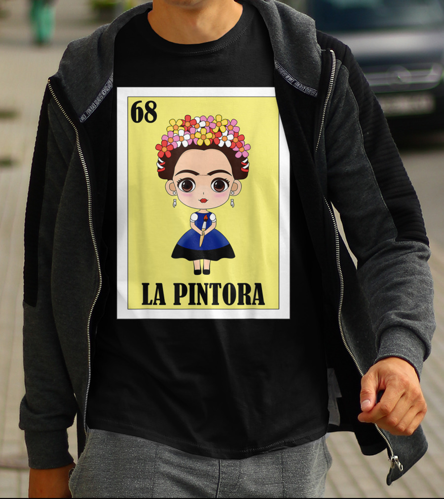 Loteria 68 La Pintora Mexican Graphic Icon T-Shirt