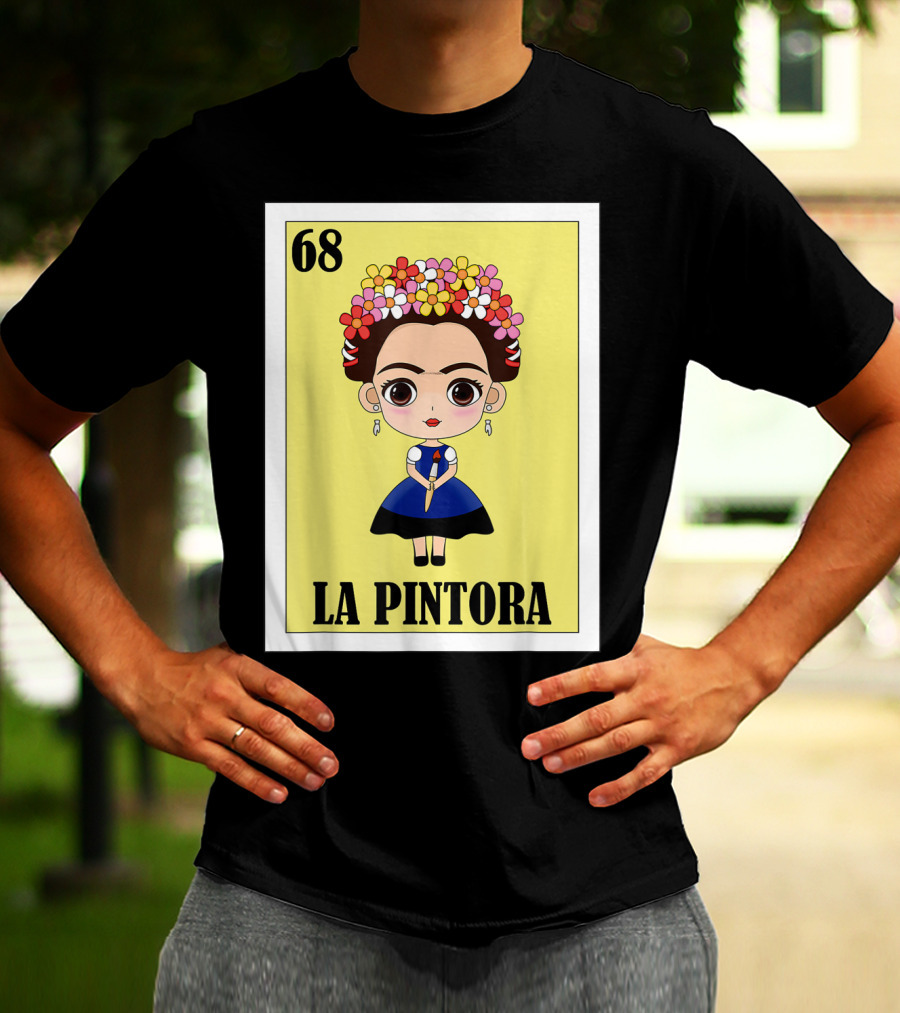 Loteria 68 La Pintora Mexican Graphic Icon T-Shirt