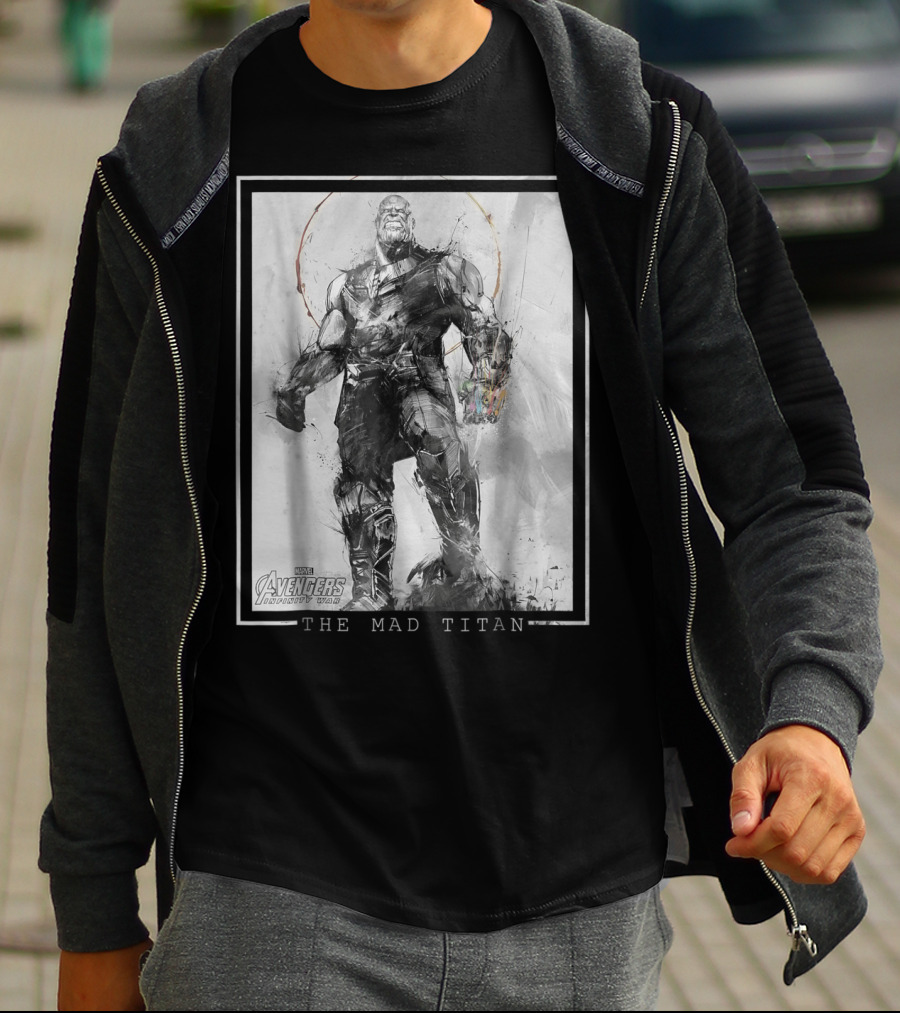 Marvel Avengers Infinity War Thanos The Mad Titan Sketch T-Shirt