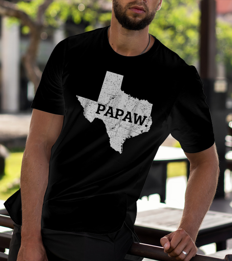 Papaw Texas Grandpa Map Outline T-Shirt