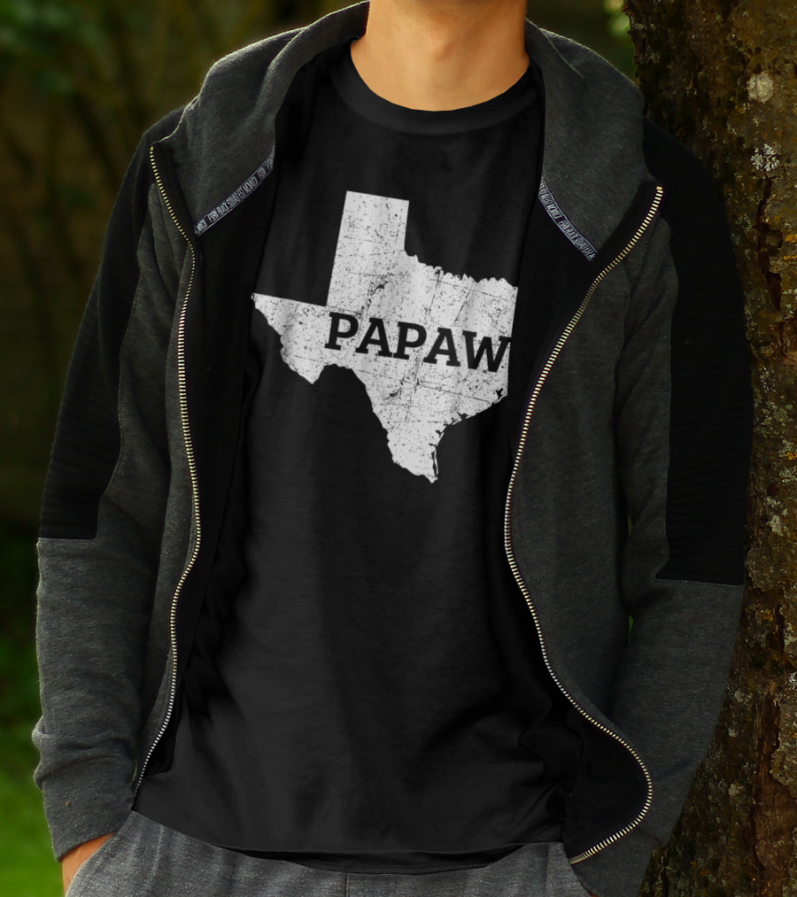 Papaw Texas Grandpa Map Outline T-Shirt