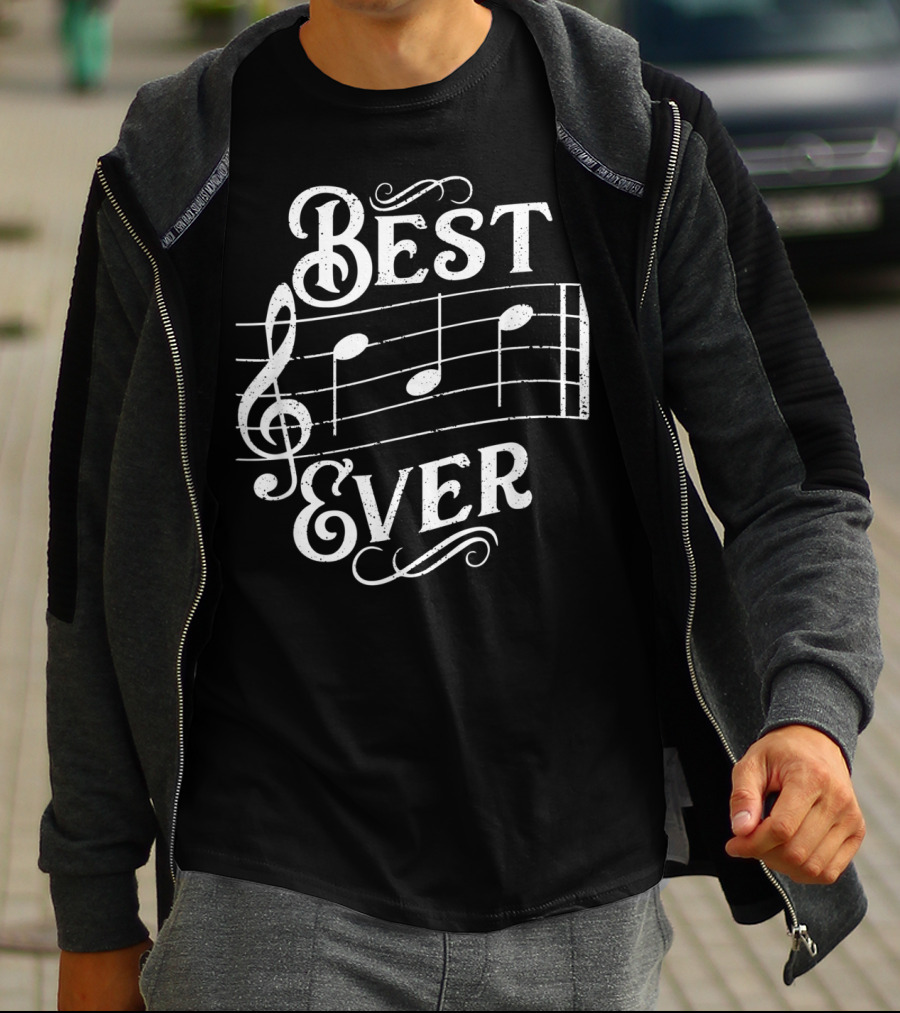 Best Dad Ever Music Notes T-Shirt