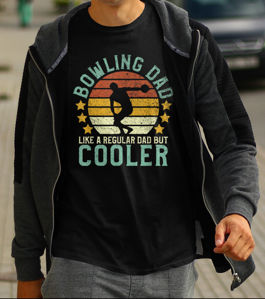 Bowling Dad Like A Regular Dad But Cooler Father's Day Vintage T-Shirt