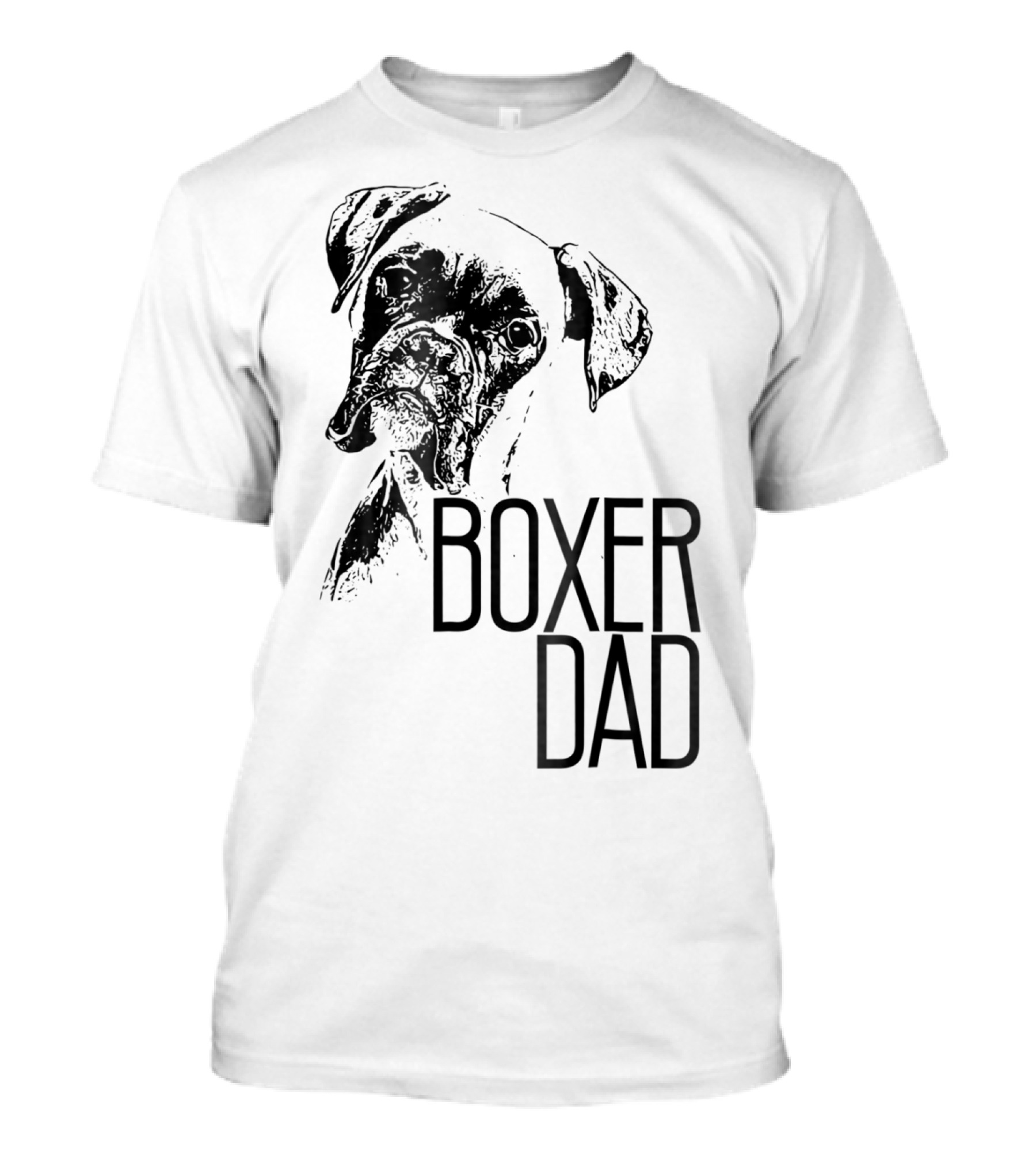 BOXER DAD DOG FACE DOG LOVERS MENS BOXER T-Shirt
