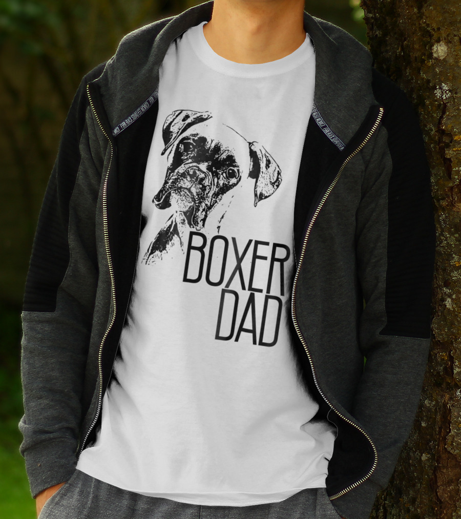 BOXER DAD DOG FACE DOG LOVERS MENS BOXER T-Shirt
