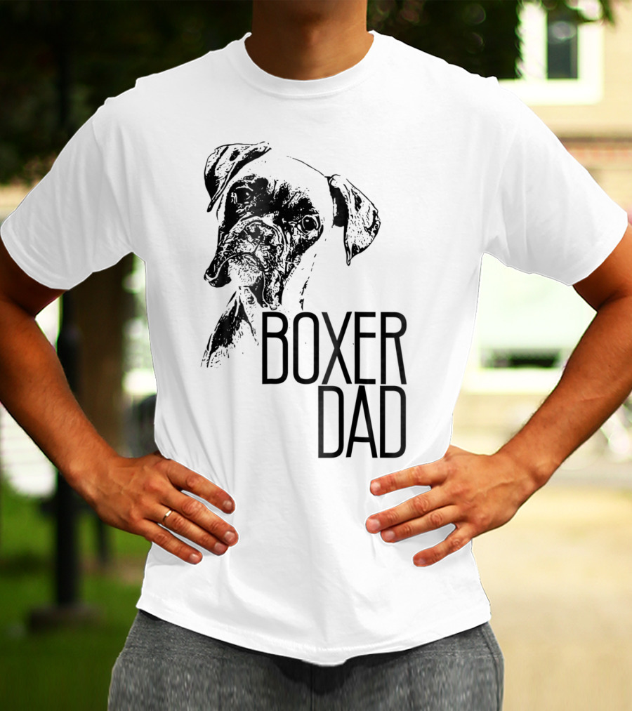 BOXER DAD DOG FACE DOG LOVERS MENS BOXER T-Shirt