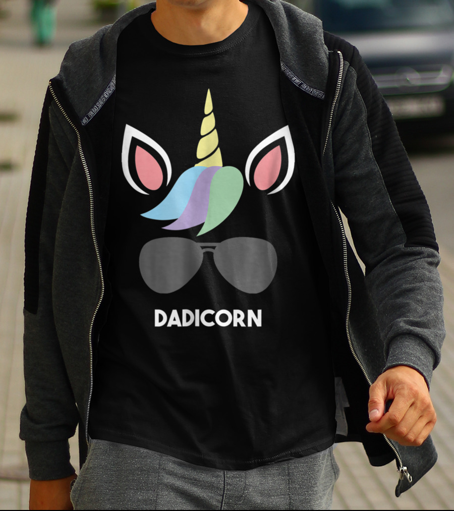 Dadicorn Funny Unicorn Best Dad Father Mens T-Shirt