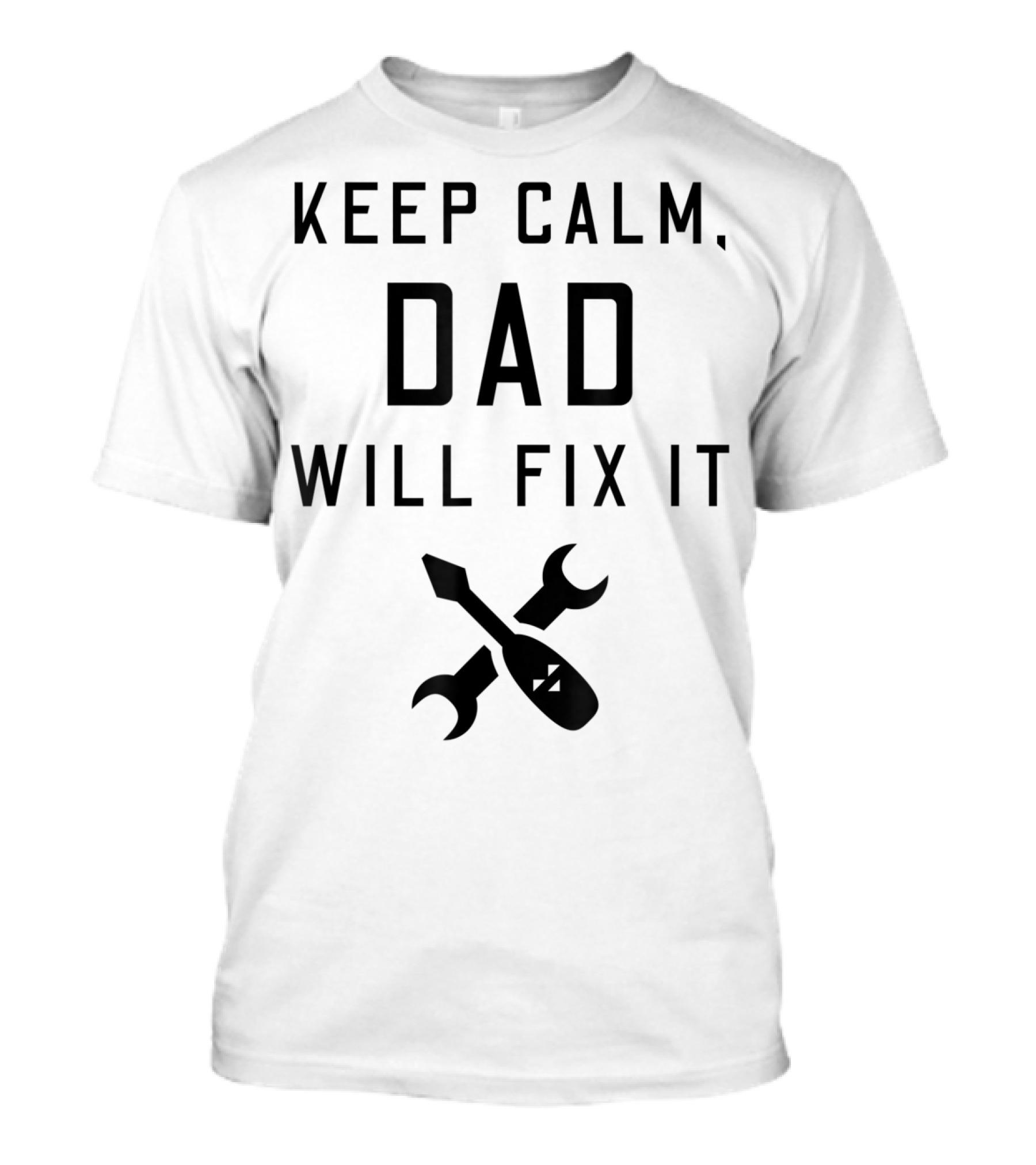 Keep Calm Dad Will Fix It Fathers Day Tool Icons T-Shirt