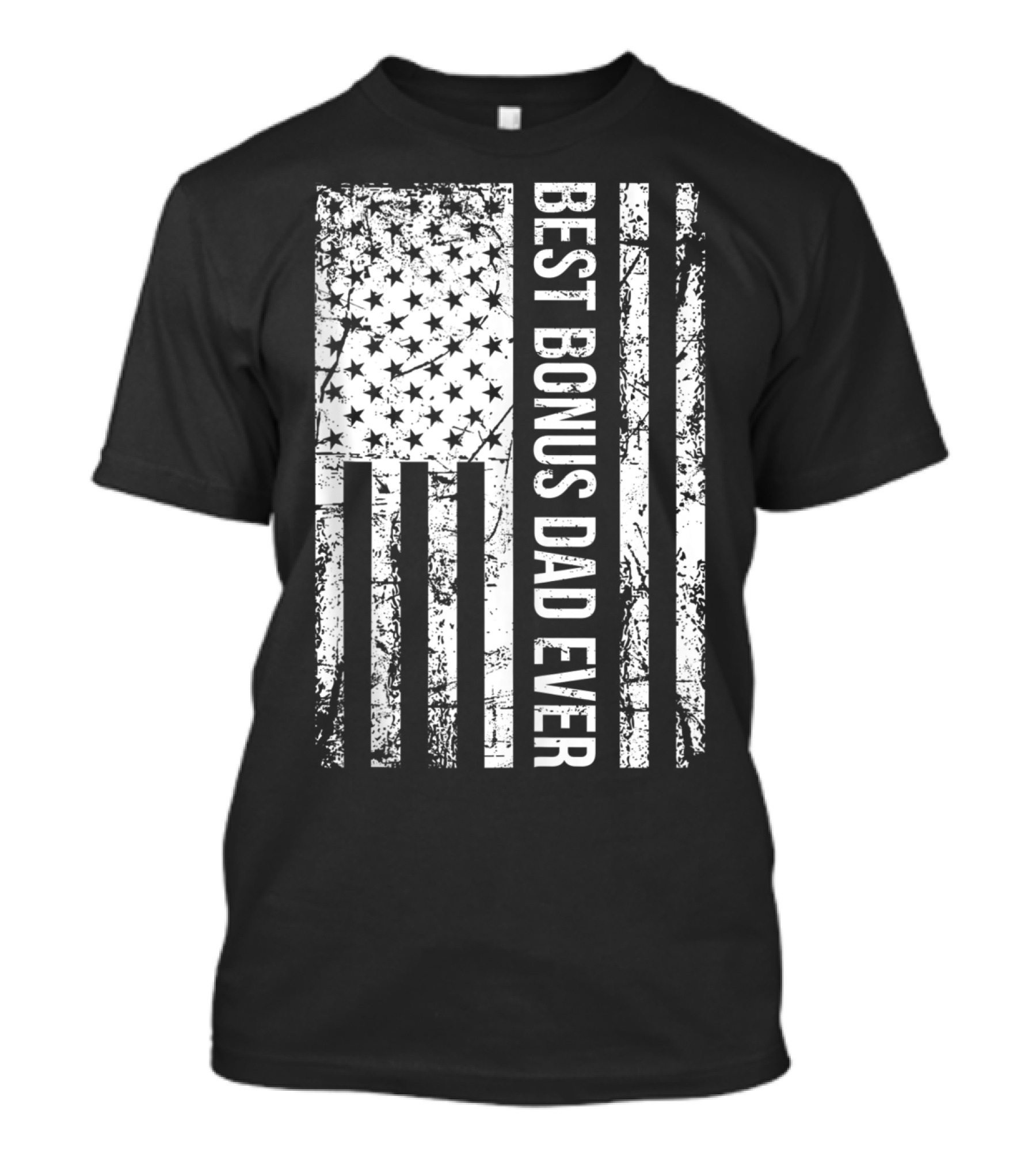 Best Bonus Dad Ever American Flag Mens Step Dad T-Shirt