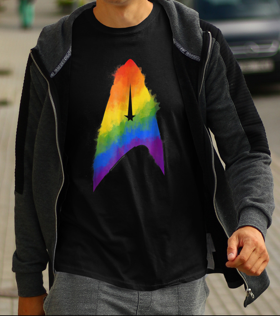 Star Trek Discovery Insignia Rainbow Paint Splash T-Shirt