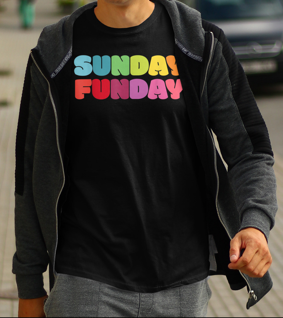 Sunday Funday Colorful Rainbow T-Shirt