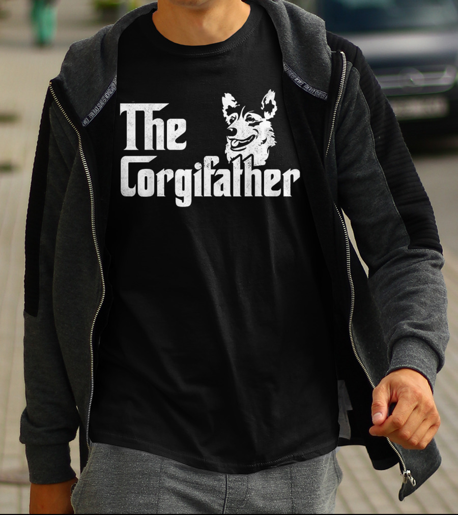 The Dogfather Corgi Dad Iconic T-Shirt