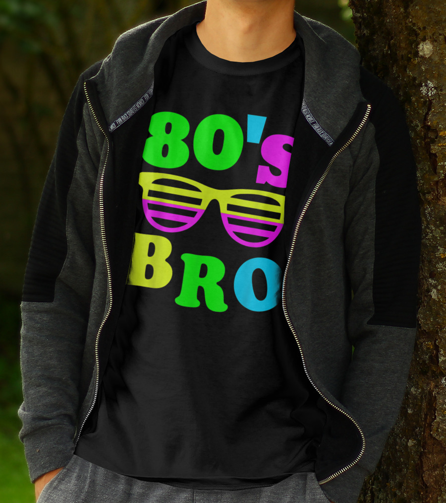 80's Bro Retro Sunglasses Neon 80s 90s Party Vibes T-Shirt