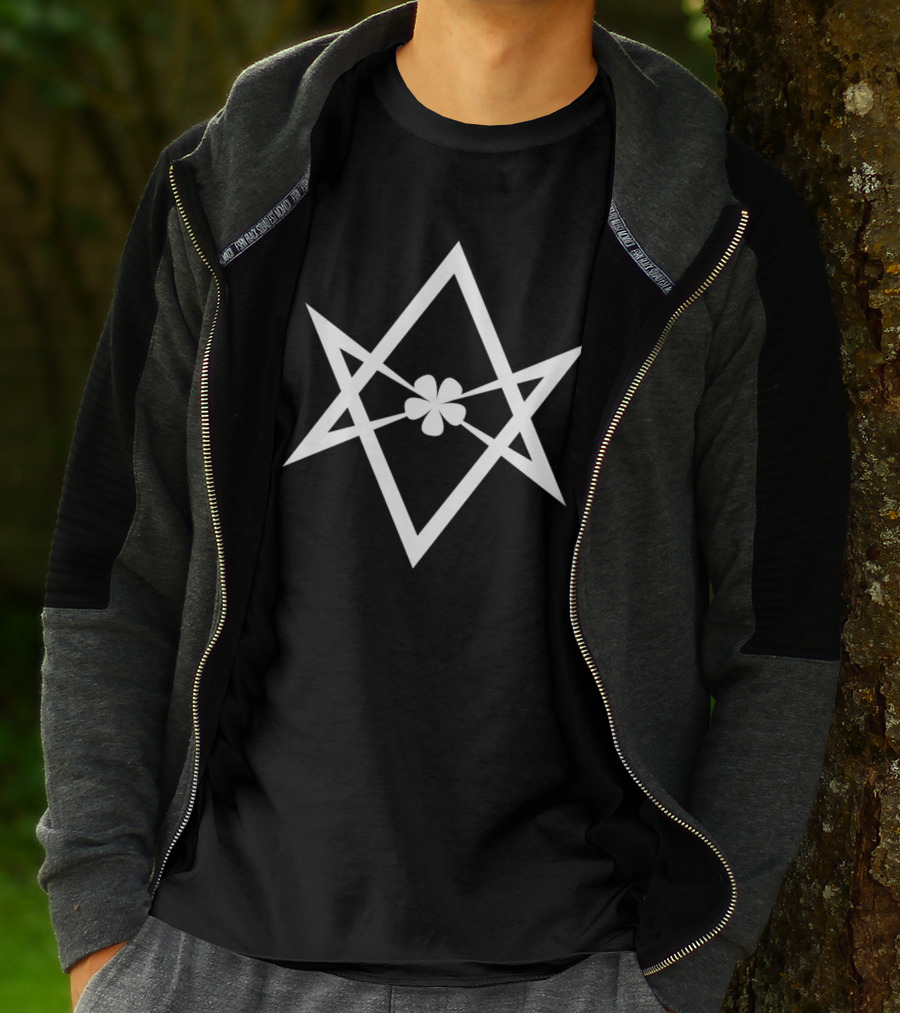 Unicursal Hexagram Thelema Symbol Occult Geometry With Floral Element T-Shirt
