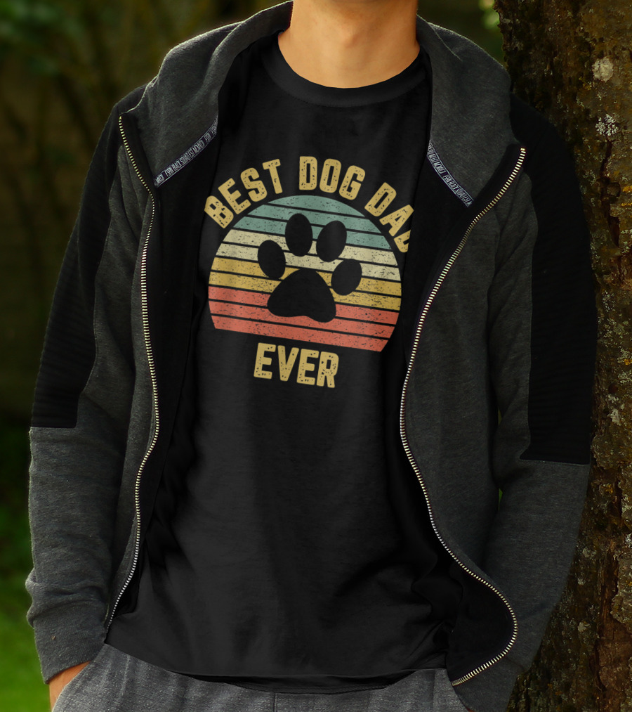 Best Dog Dad Ever Vintage Father's Day T-Shirt