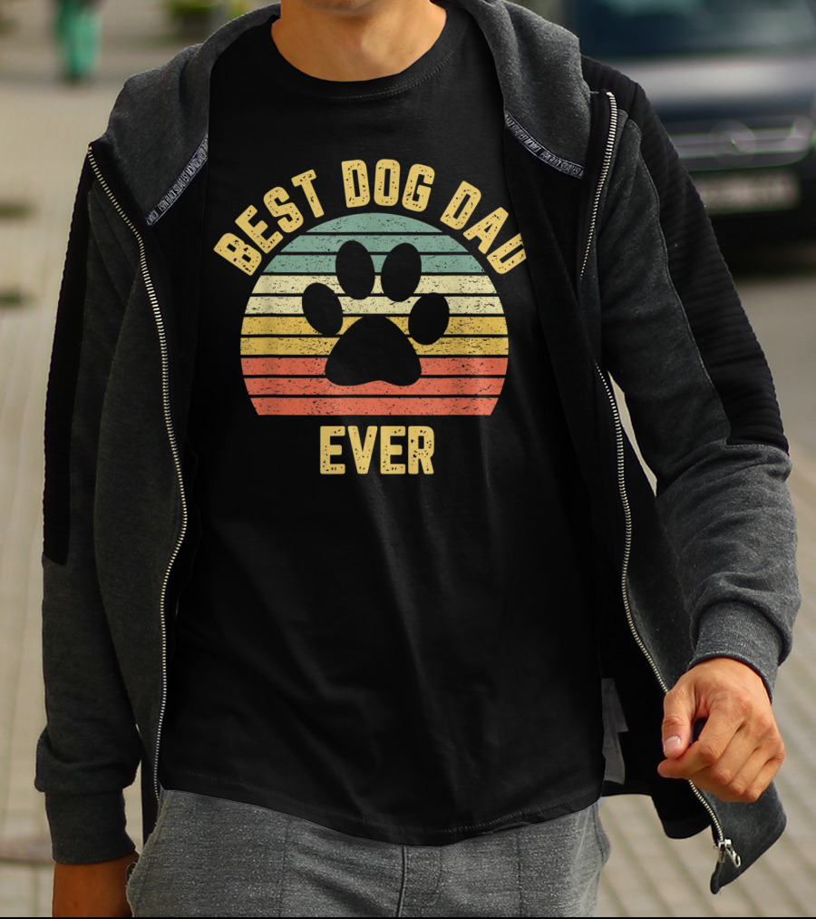 Best Dog Dad Ever Vintage Father's Day T-Shirt