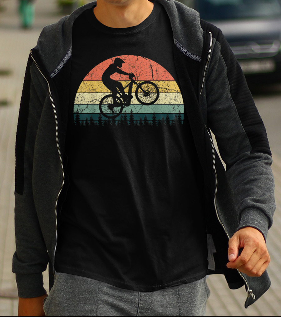 Retro Mountain Bike Enduro Sunset T-Shirt
