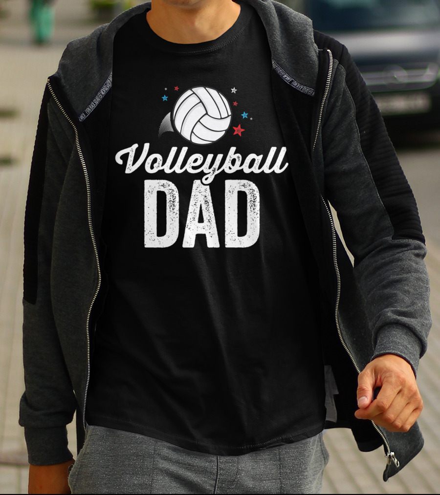 Volleyball Dad Player Coach Team Star T-Shirt