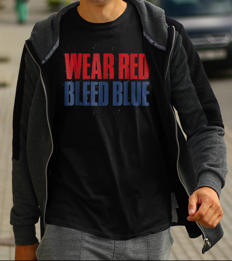 Wear Red Bleed Blue White Sports St Louis T-Shirt