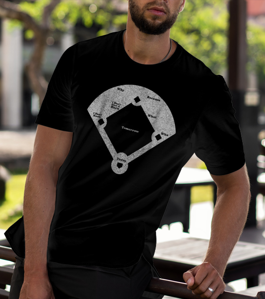 Who's On First Abbott Costello Baseball Diagram T-Shirt