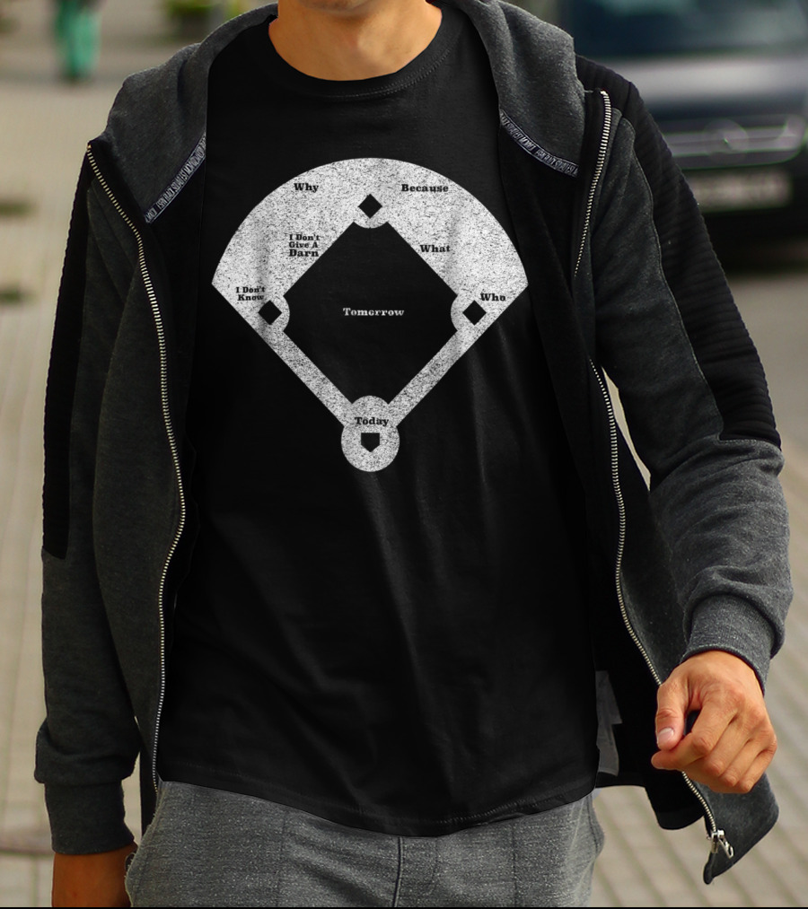 Who's On First Abbott Costello Baseball Diagram T-Shirt