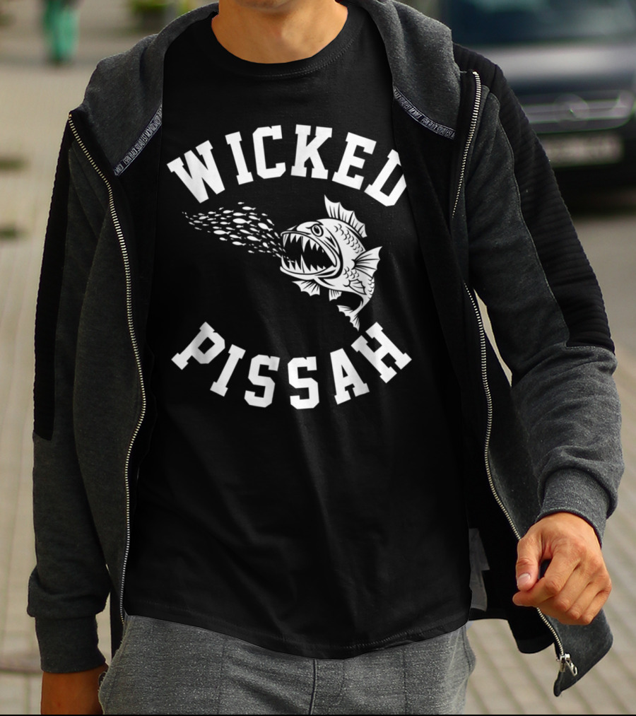 Wicked Pissah Funny Boston Slang Fish T-Shirt