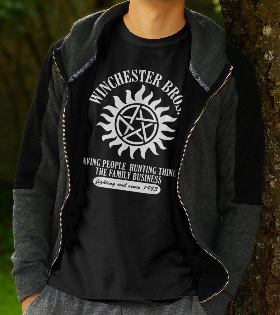 Winchester Bros. Saving People Hunting Things The Family Business Fighting Evil Since 1983 Supernatural Sam Dean T-Shirt