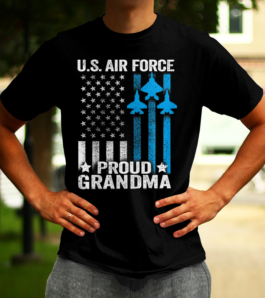 U.S. Air Force Proud Grandma Stars And Jets USAF T-Shirt