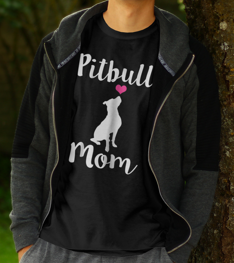 Pitbull Mom Pit Bull Dog Heart T-Shirt