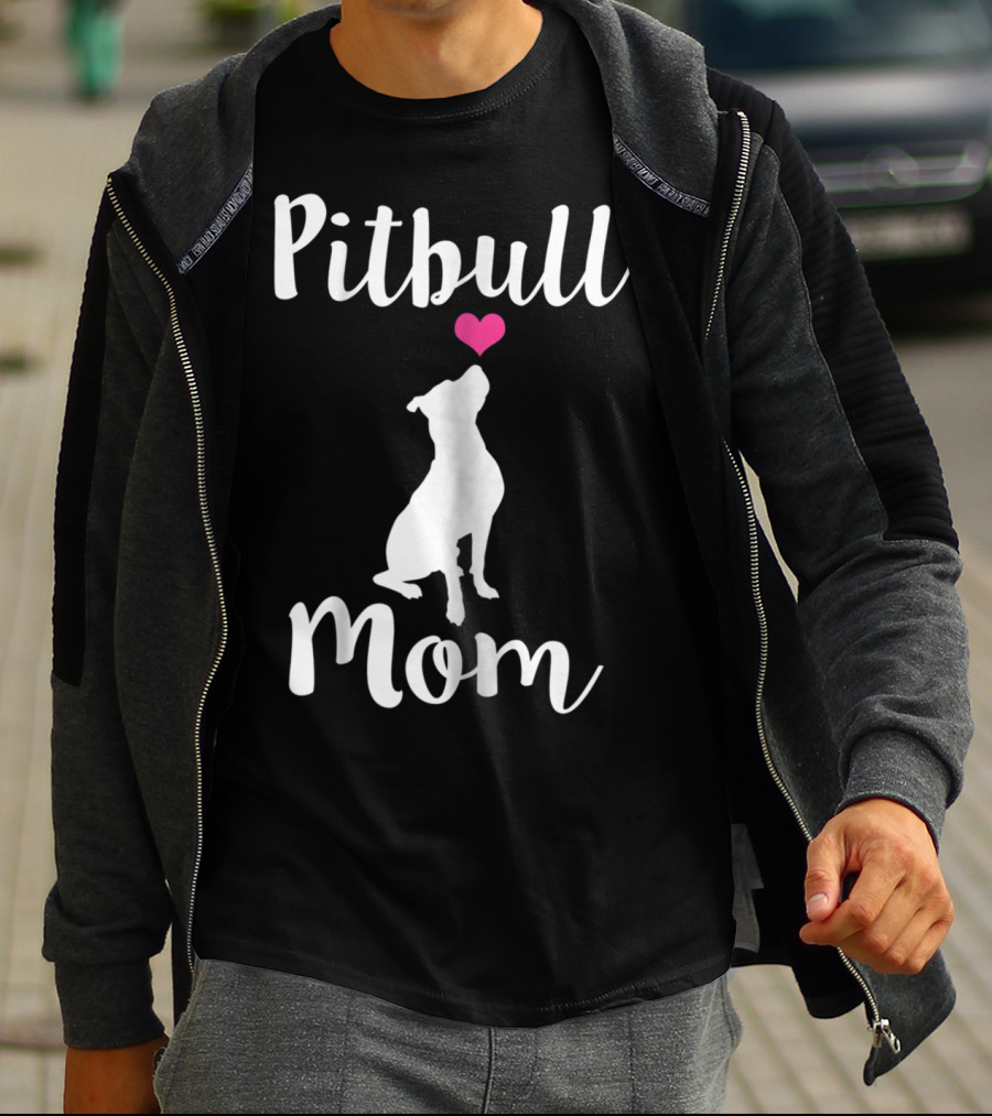 Pitbull Mom Pit Bull Dog Heart T-Shirt