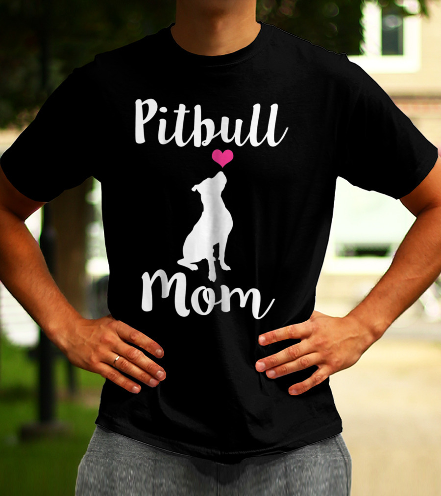 Pitbull Mom Pit Bull Dog Heart T-Shirt