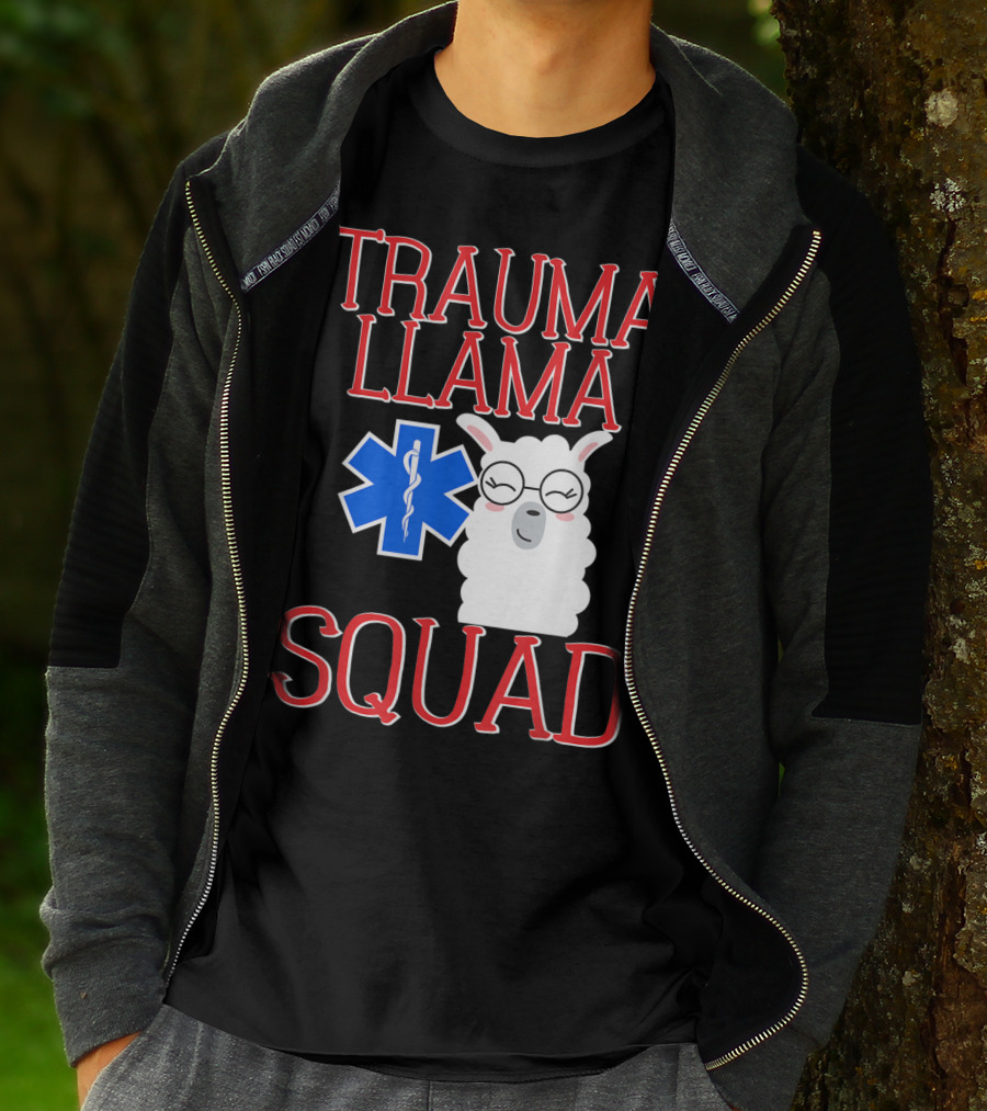 Trauma Llama Squad Funny EMT EMS Emergency Medical Services T-Shirt