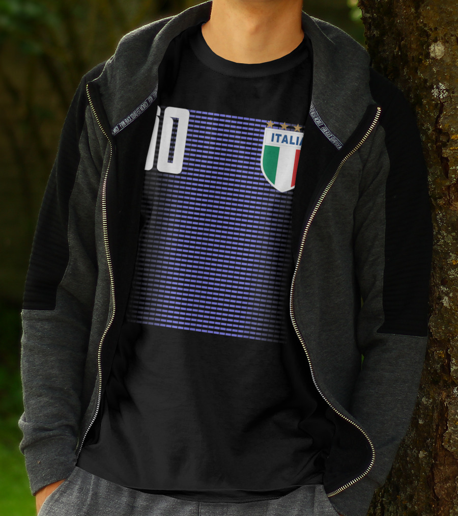 Italia Italian Italiano Italy Calcio Soccer Jersey Number 10 Crest With Stars T-Shirt