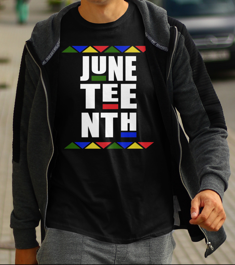 Juneteenth Independence Day Celebration Colorful Block Text T-Shirt