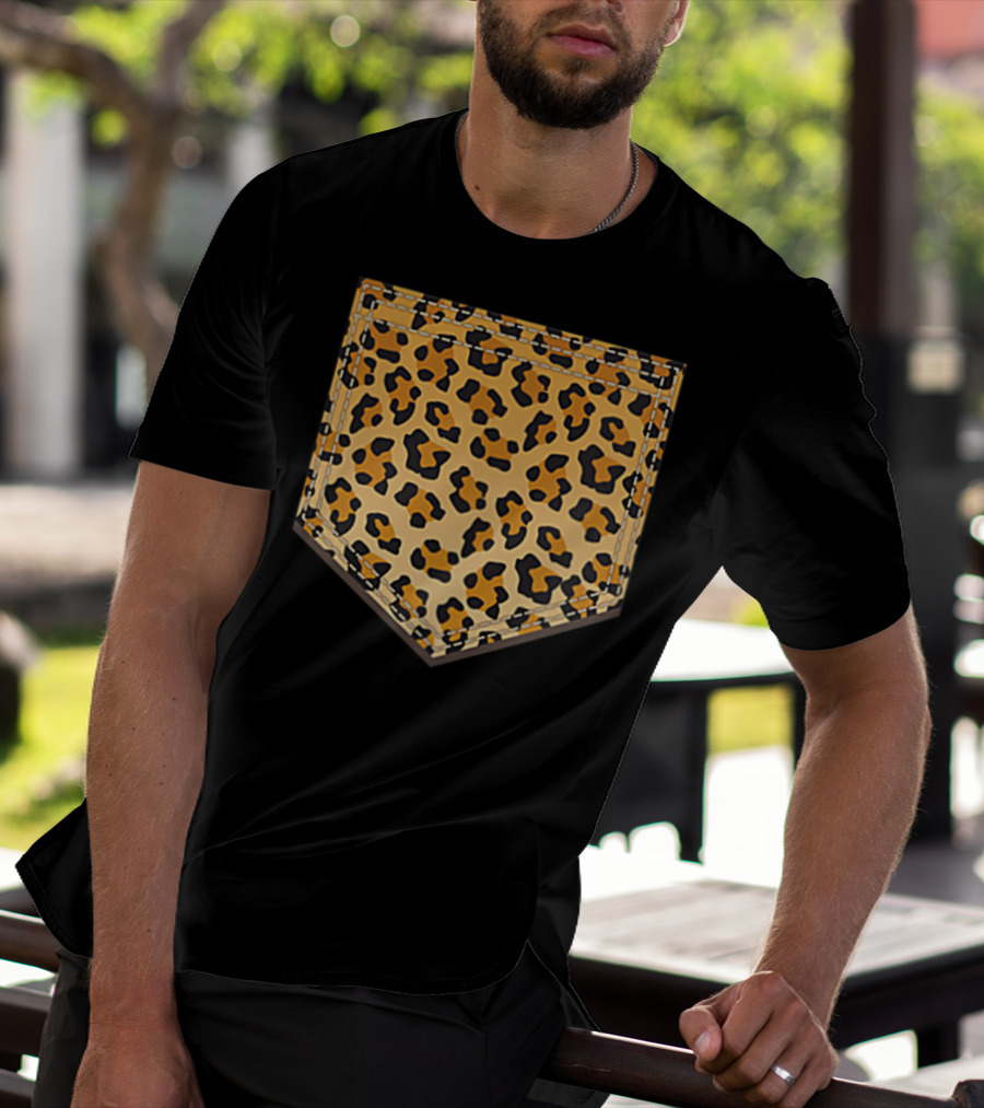 Leopard Print Pocket Cool Animal Lover Cheeta T-Shirt