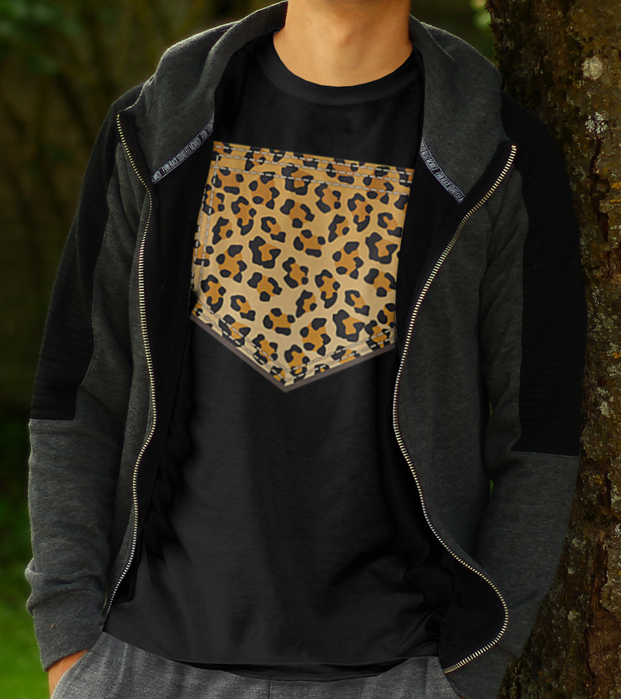 Leopard Print Pocket Cool Animal Lover Cheeta T-Shirt