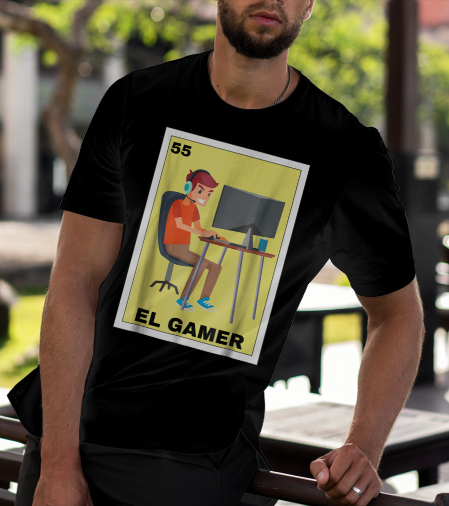 55 Loteria El Gamer Mexican Video Game Card T-Shirt